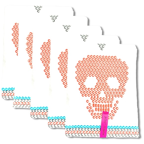 13pc Bath Towel Set ◈ Skull Diamond Dot - Picture 1 of 4